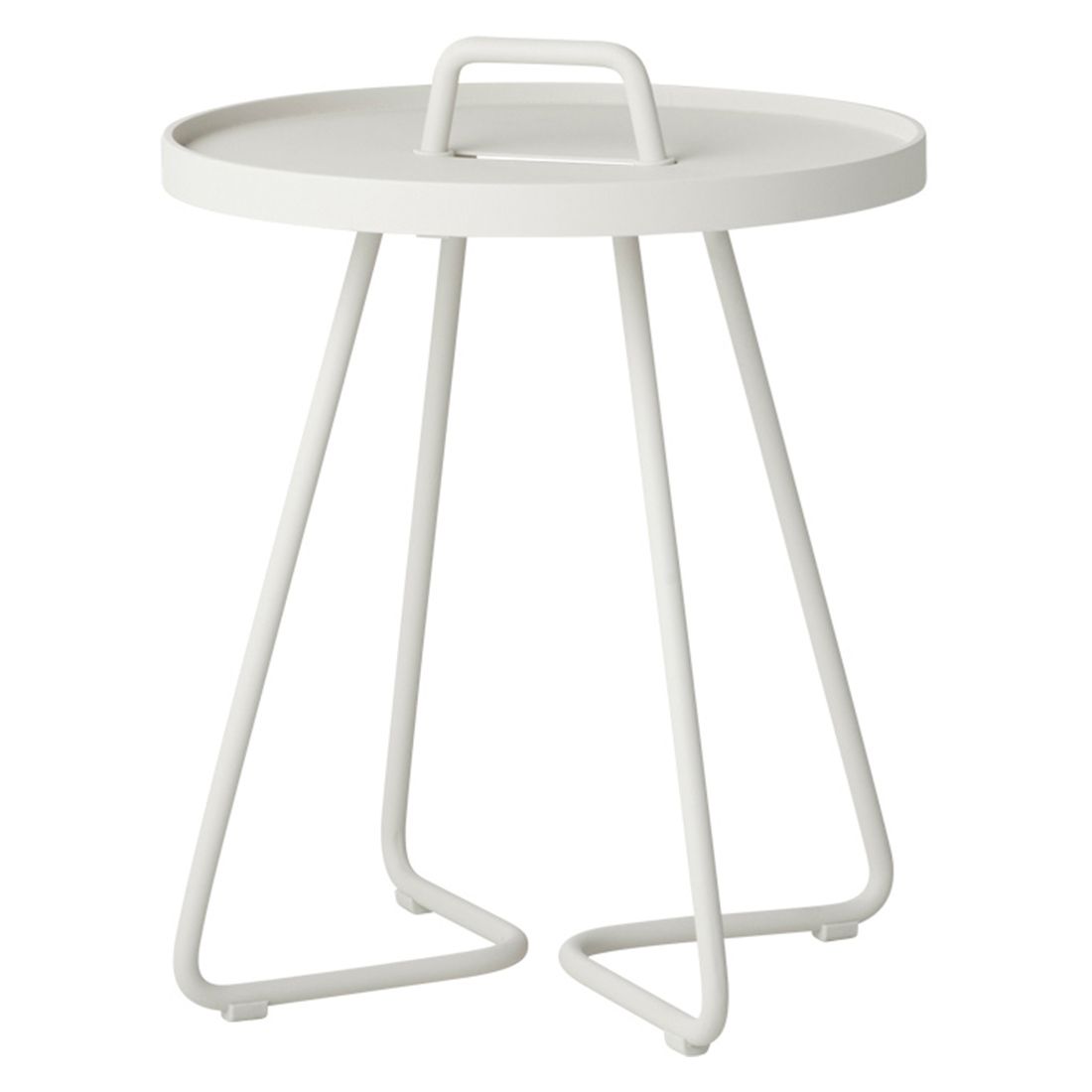 Sidebord ute On-the-move Ø37 cm aluminium hvit - Cane-line for balkong og hage