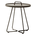 Sidebord ute On-the-move aluminium Ø44x54 cm taupe forfra
