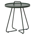 Sidebord ute On-the-move aluminium Ø44x54 cm mørkegrønn foran