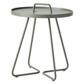 Sidebord ute On-the-move aluminium Ø44x54 cm støvgrønn fra Cane-line for utebruk
