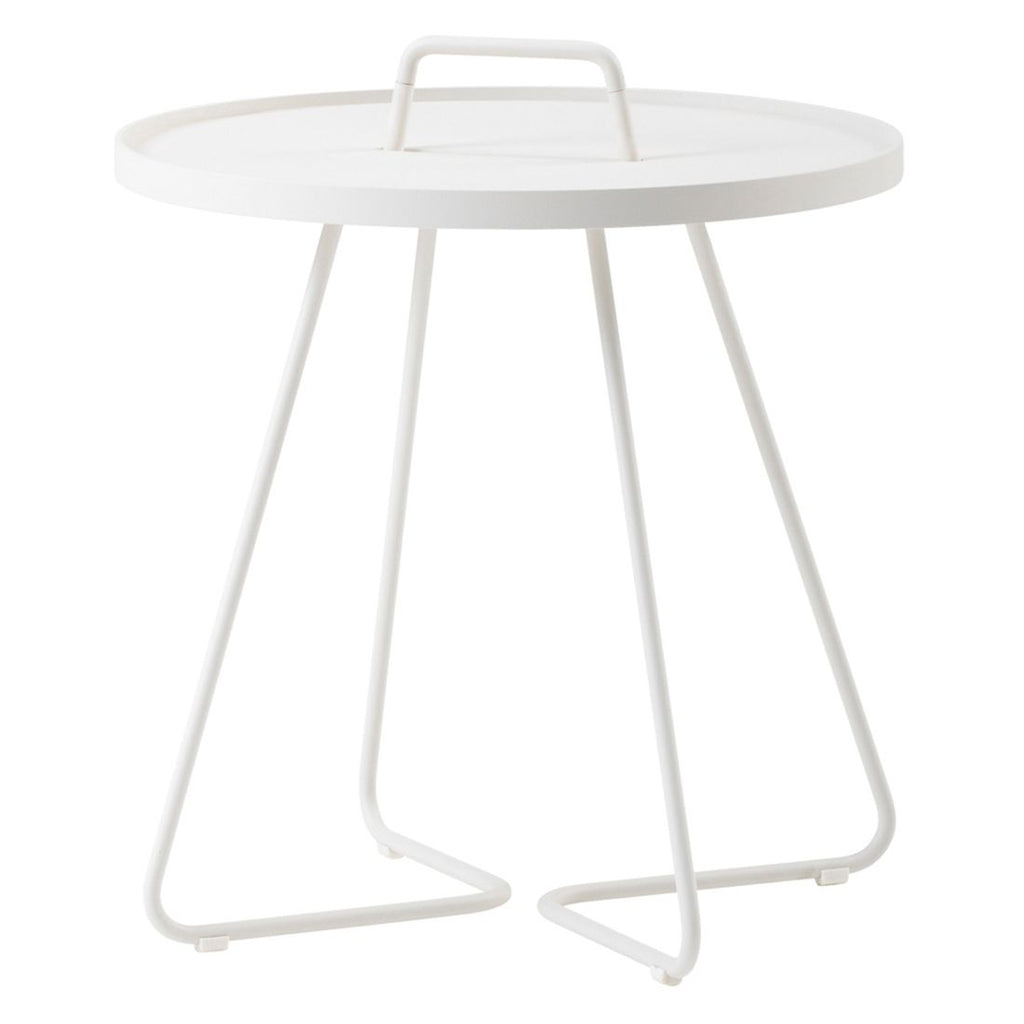 Sidebord ute On-the-move aluminium Ø52x60 cm hvit forside