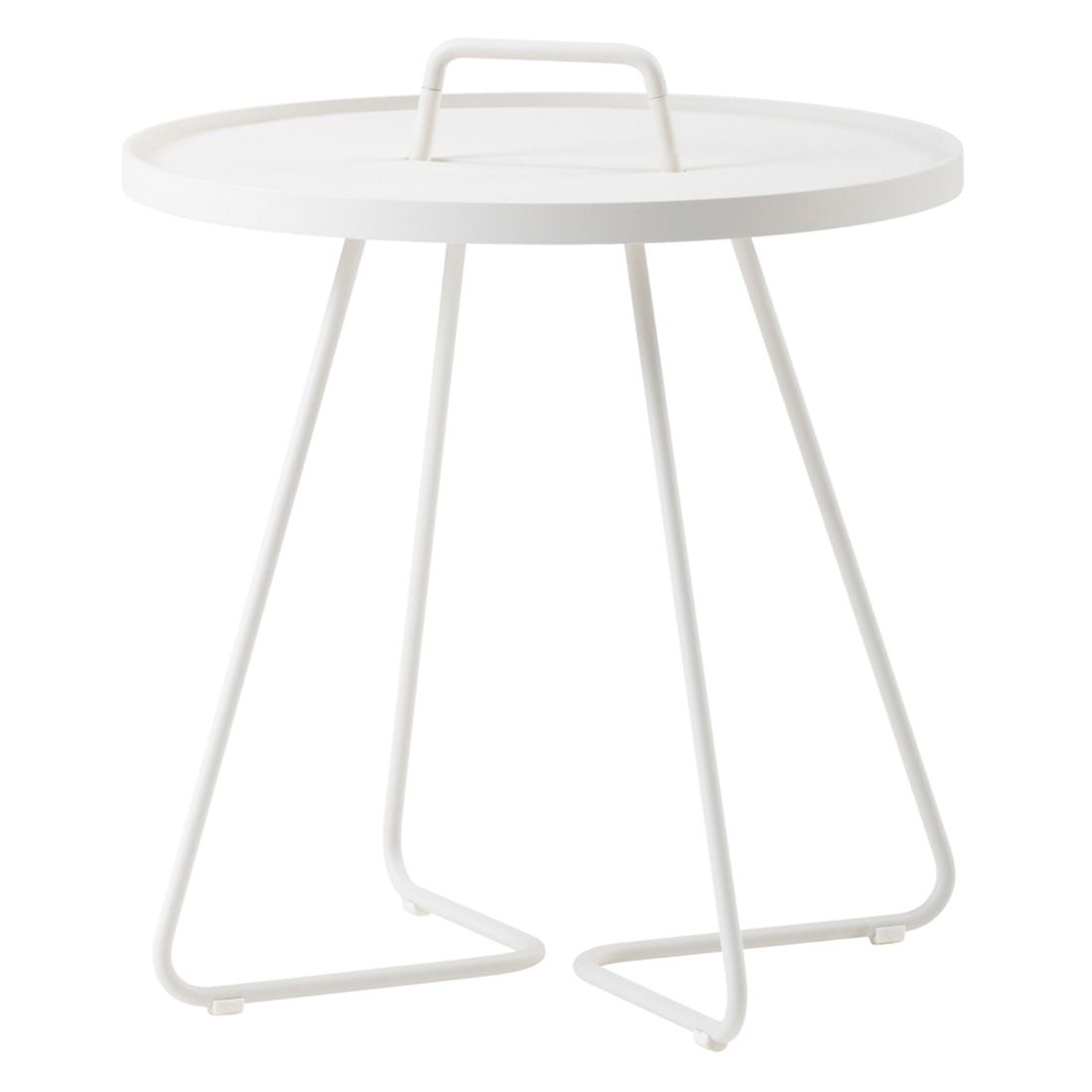 Sidebord ute On-the-move aluminium Ø52x60 cm hvit forside