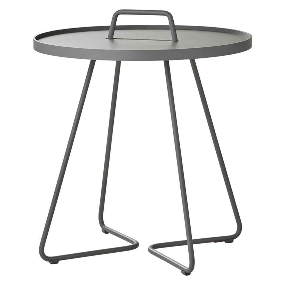 Sidebord ute On-the-move Ø52x60 cm aluminium lysgrå forfra