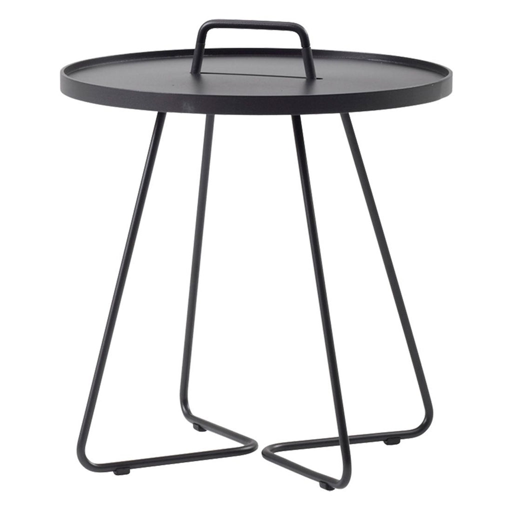 Sidebord ute On-the-move aluminium Ø44x54 cm svart front