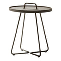 Sidebord ute On-the-move Ø52x60 cm aluminium taupe forfra