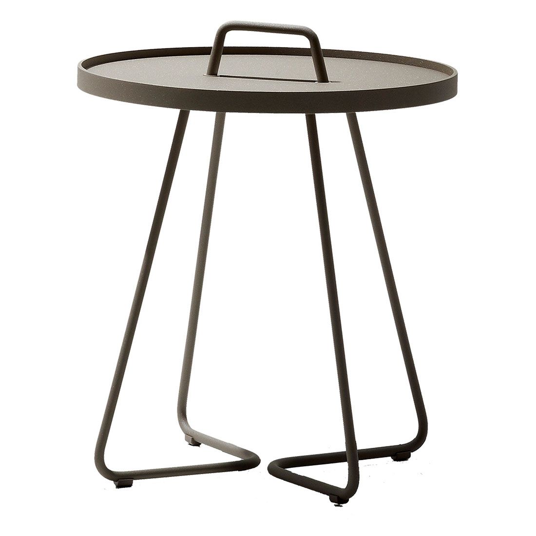 Sidebord ute On-the-move Ø52x60 cm aluminium taupe forfra