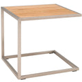 Sidebord ute Pasadena rustfritt stål/teak 45x50 cm - OUTLIV forfra