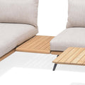 Sidebord ute Pearl 58x78 cm aluminium teak forfra