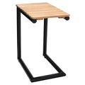 Sidebord ute Portals 47x30 cm aluminium/teak forfra