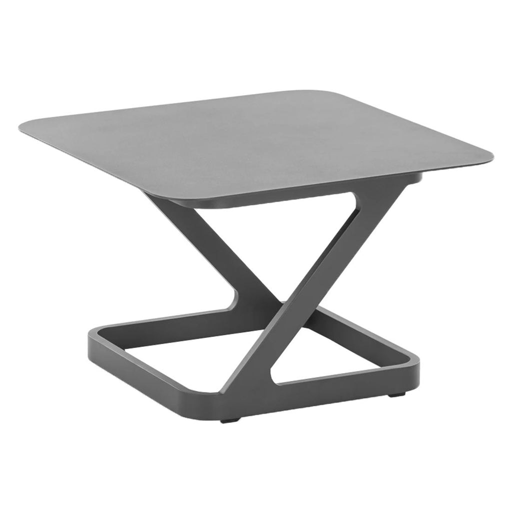 Sidebord ute Quattro sammenleggbar aluminium 70x70 cm - Niehoff forfra