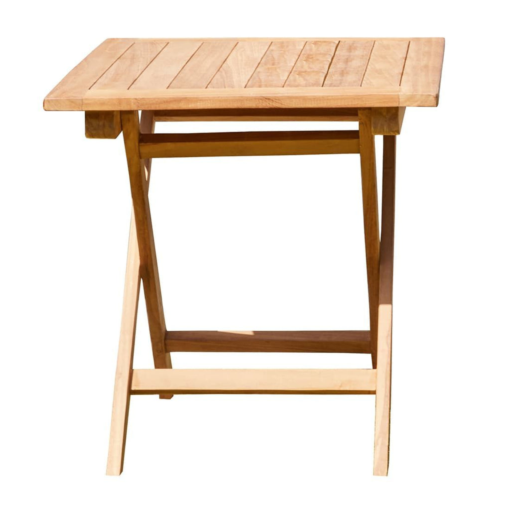 Sidebord ute Riva 50x50cm teak sammenleggbar forside