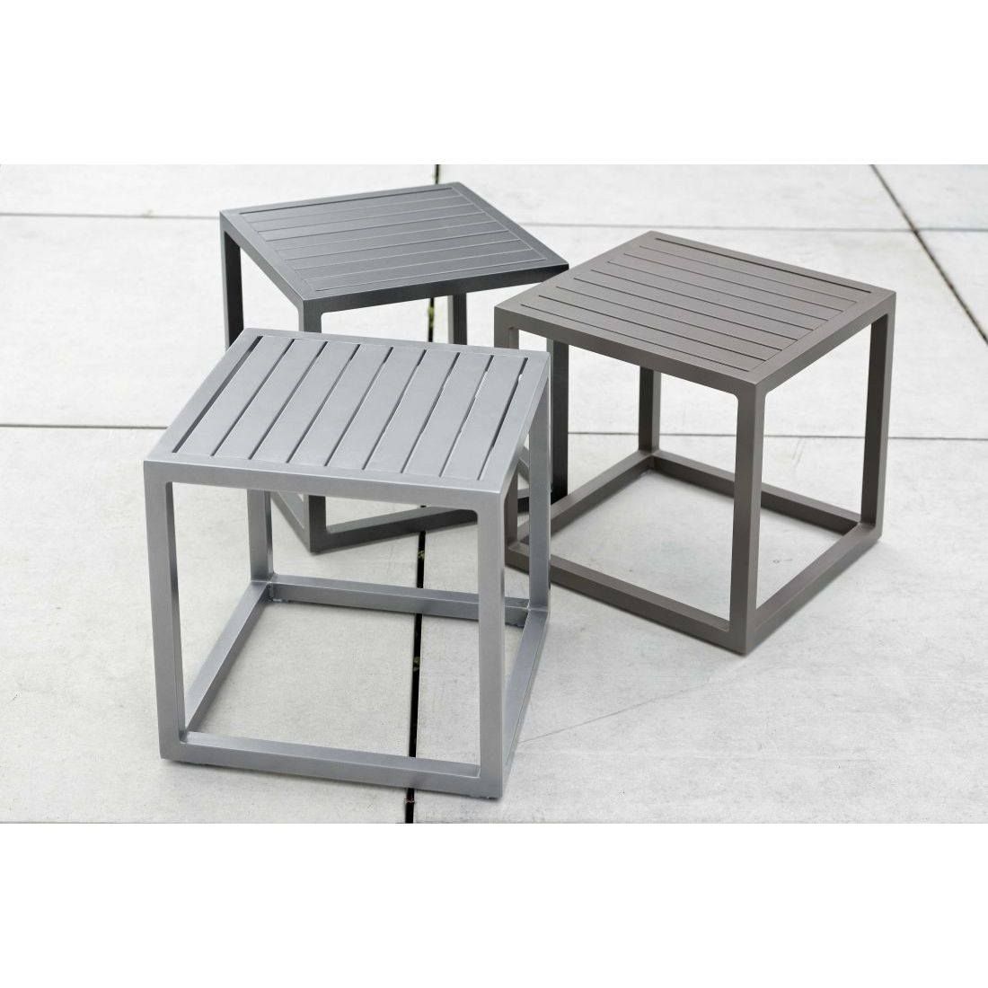 Sidebord ute Robin aluminium 40x40 cm antrasitt - Stern bakside