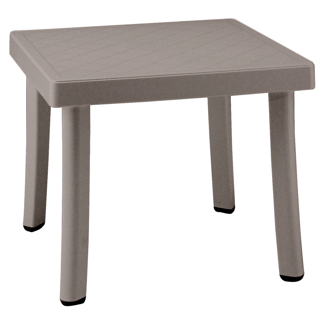 Sidebord ute Rodi 46x46 cm plast stabelbar taupe forfra
