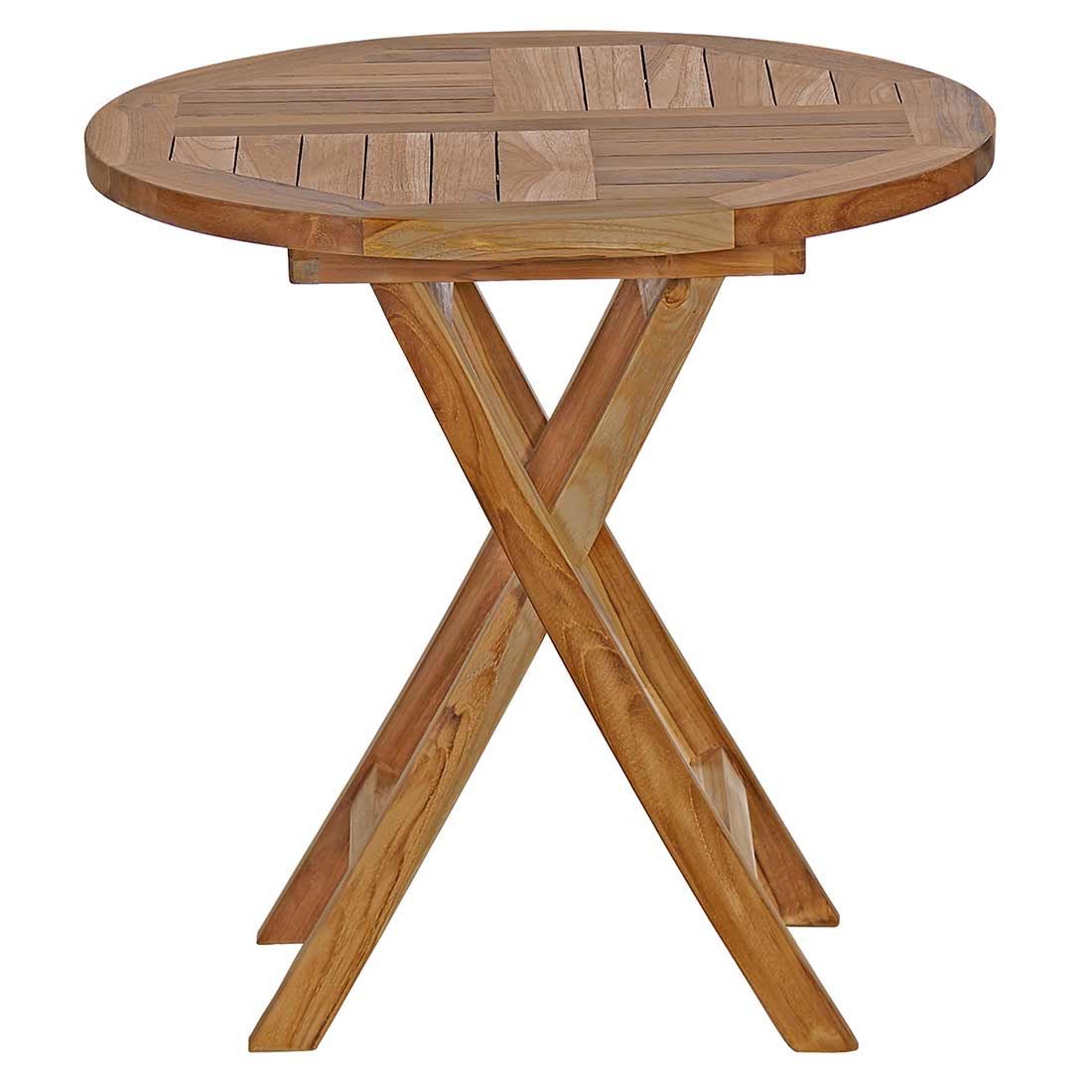 Sidebord ute rundt sammenleggbar teak Ø50 cm - OUTLIV bakside