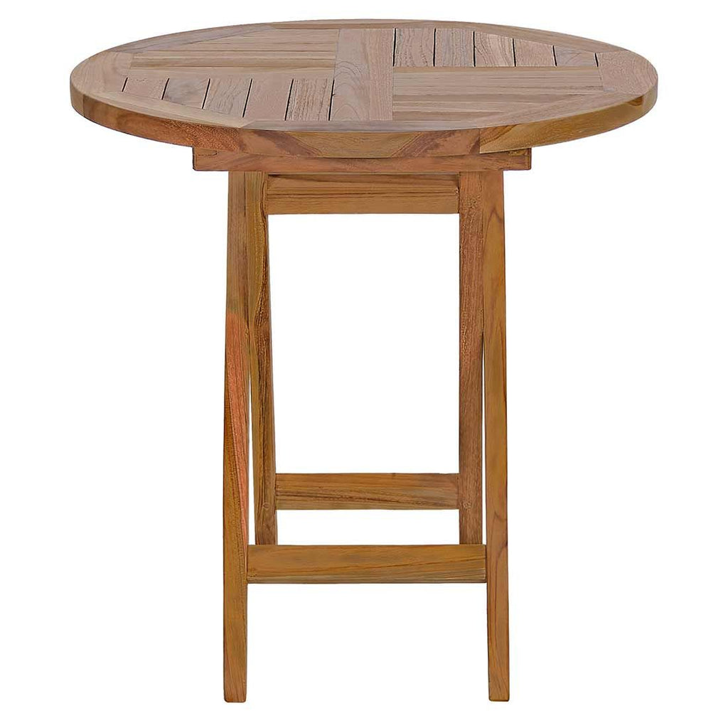 Sidebord ute rundt sammenleggbar teak Ø50 cm - OUTLIV detalj av teakmateriale
