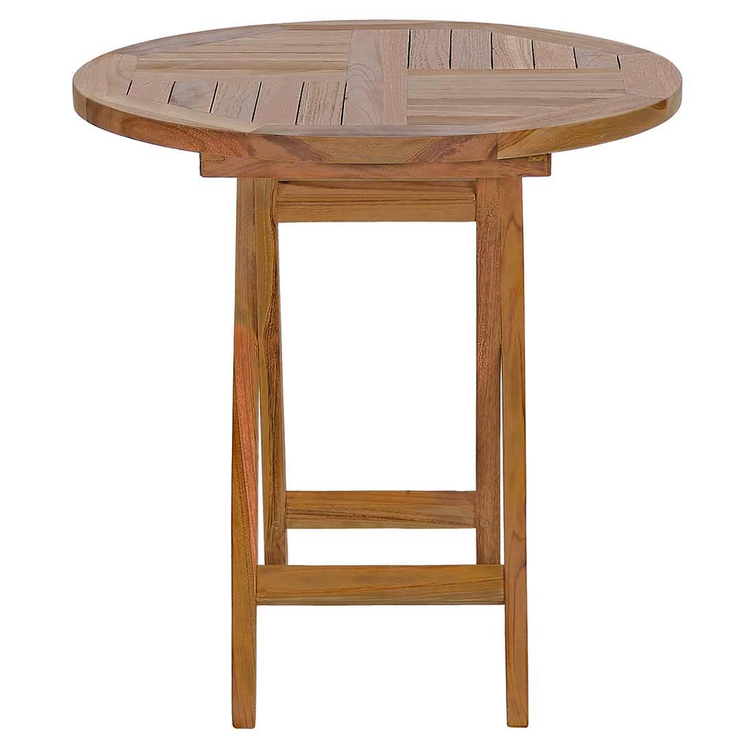 Sidebord ute rundt sammenleggbar teak Ø50 cm - OUTLIV detalj av teakmateriale