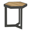 Sidebord ute Sixx aluminium/teak 40x35 cm - Zebra forfra