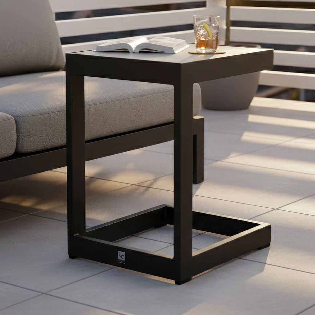 Sidebord ute Sondrino 32x40 cm aluminium/keramikk bakside