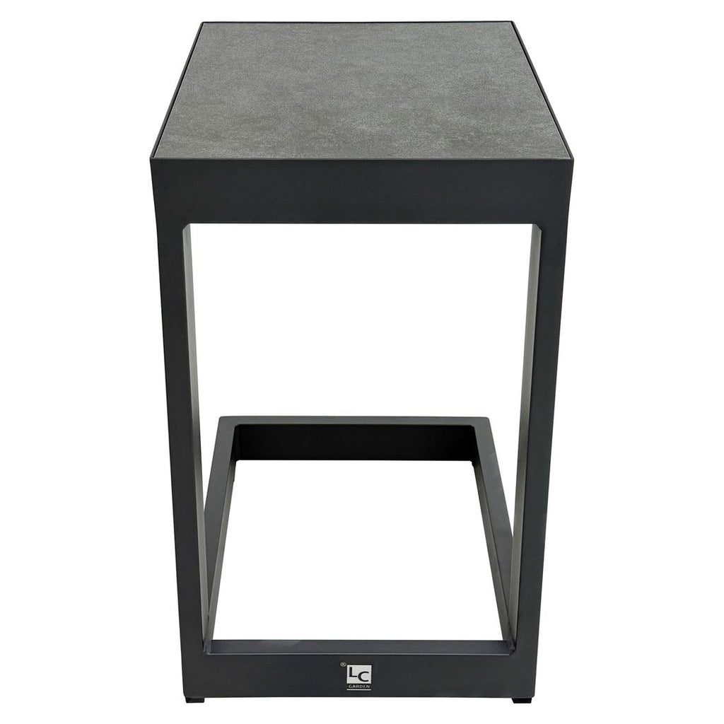 Sidebord ute Sondrino 32x40 cm aluminium/keramikk detalj keramisk plate