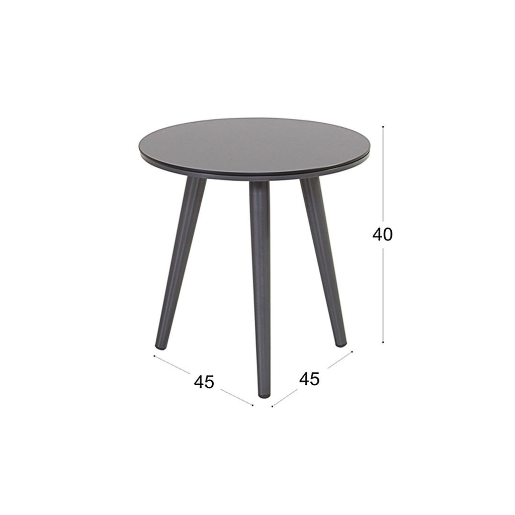 Sidebord ute Sophie Studio aluminium HPL Ø45 cm antrasitt Hartman bakside