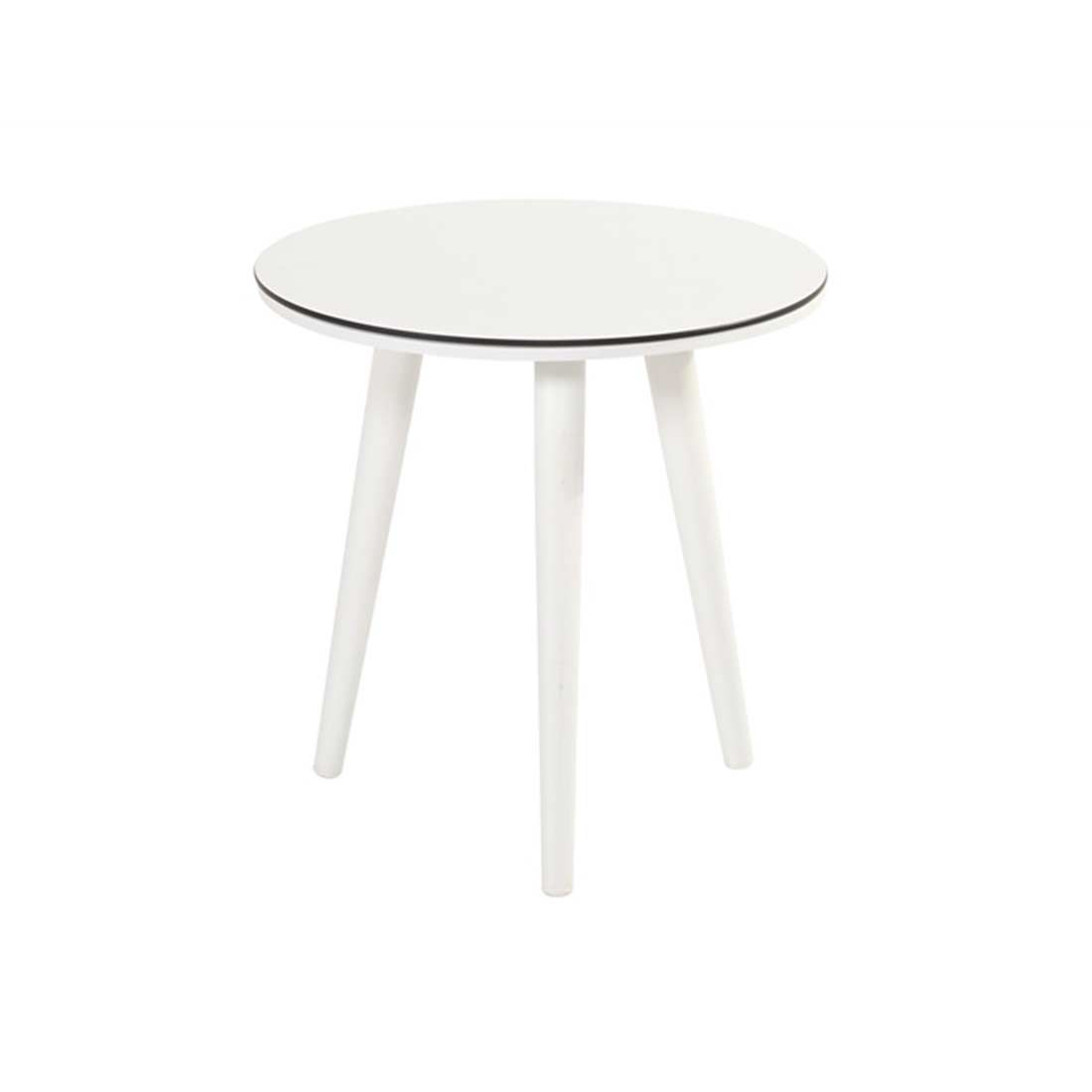 Sidebord ute Sophie Studio aluminium HPL Ø45 cm hvit Hartman forfra