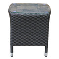 Sidebord ute Spain polyrotting og glass 45x45 cm - OUTLIV forfra