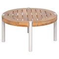 Sidebord ute Taro aluminium/teak Ø55 cm - Stern forfra