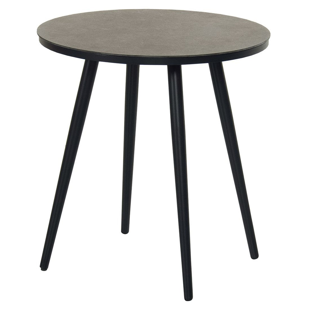 Sidebord ute Texel Ø66 cm aluminium/glasskeramikk forfra