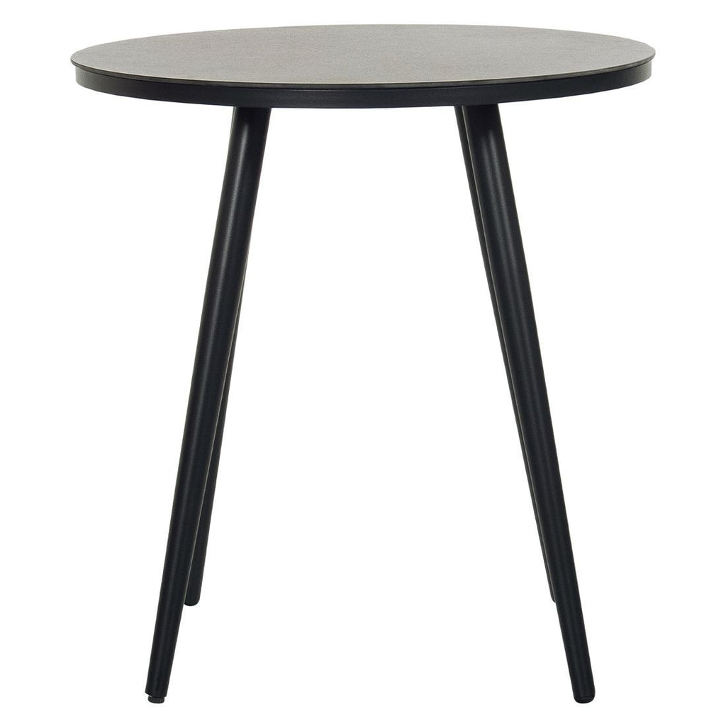Sidebord ute Texel Ø66 cm aluminium/glasskeramikk detalj av bordplate