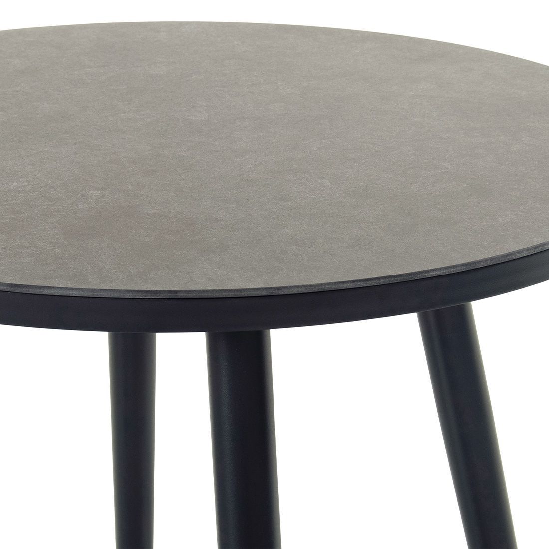 Sidebord ute Texel Ø66 cm aluminium/glasskeramikk montert på terrasse