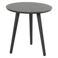 Sidebord ute Texel Ø45 cm aluminium/glasskeramikk forfra