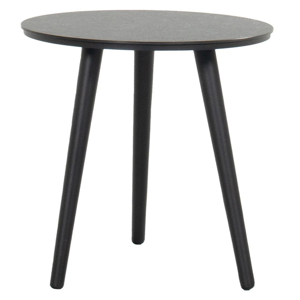 Sidebord ute Texel Ø45 cm aluminium/glasskeramikk nærbilde bordplate