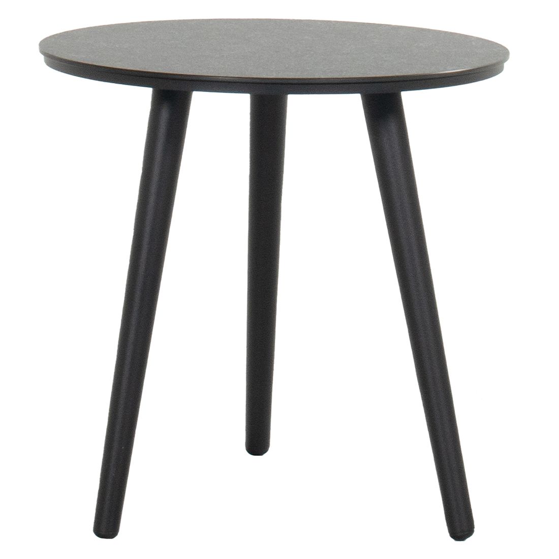 Sidebord ute Texel Ø45 cm aluminium/glasskeramikk nærbilde bordplate