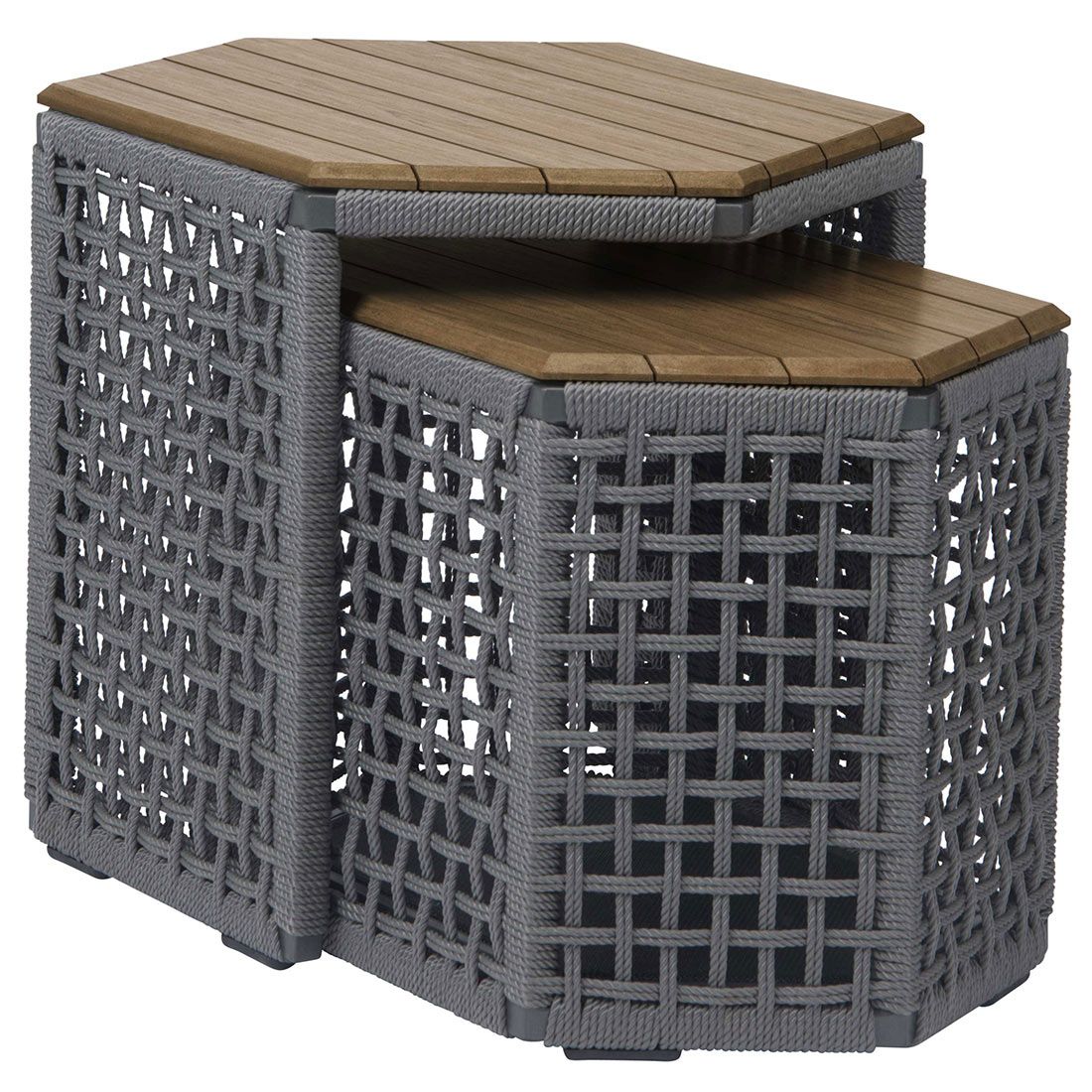 Sidebord ute Timantti 2-delt tau/teak Stern forfra