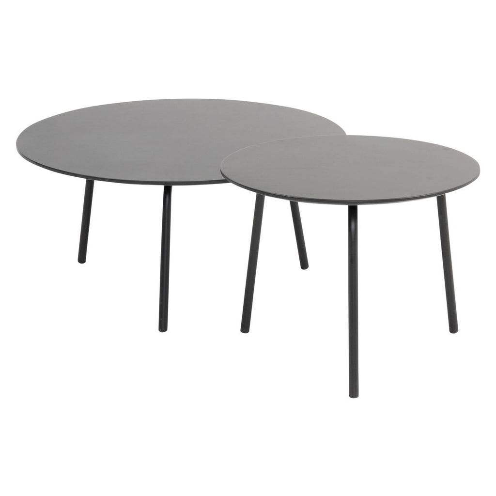 Sidebord ute Vienna Ø50 cm stål/fibersement Cosmic Collection nærbilde av ben