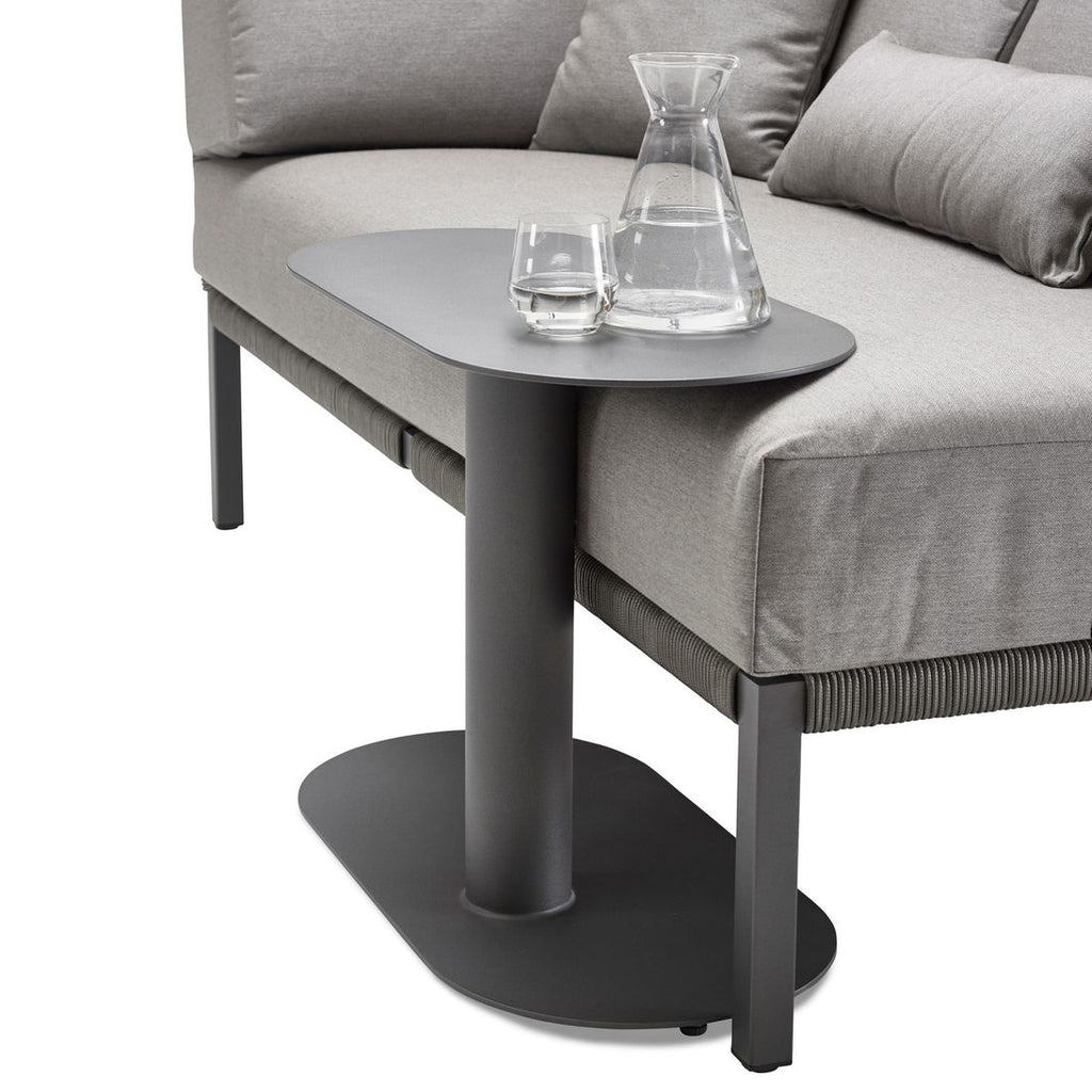 Sidebord ute Wing 66x33 cm aluminium antrasitt detalj bordben