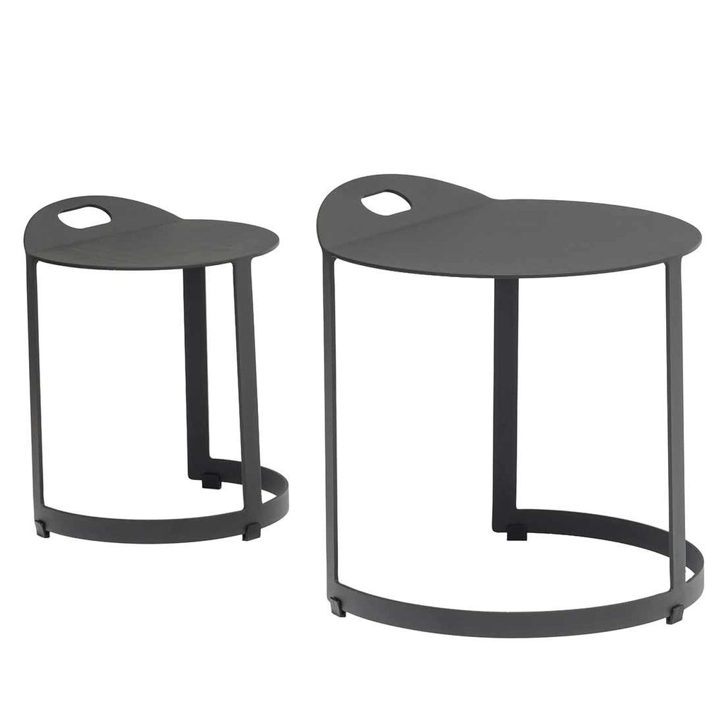 Sidebord ute Zwo sett 2-deler aluminium Ø45/Ø32 cm - Zebra forfra