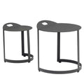 Sidebord ute Zwo sett 2-deler aluminium Ø45/Ø32 cm - Zebra forfra