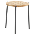 Sidebord ute Yoga aluminium/teak Ø45 cm forfra