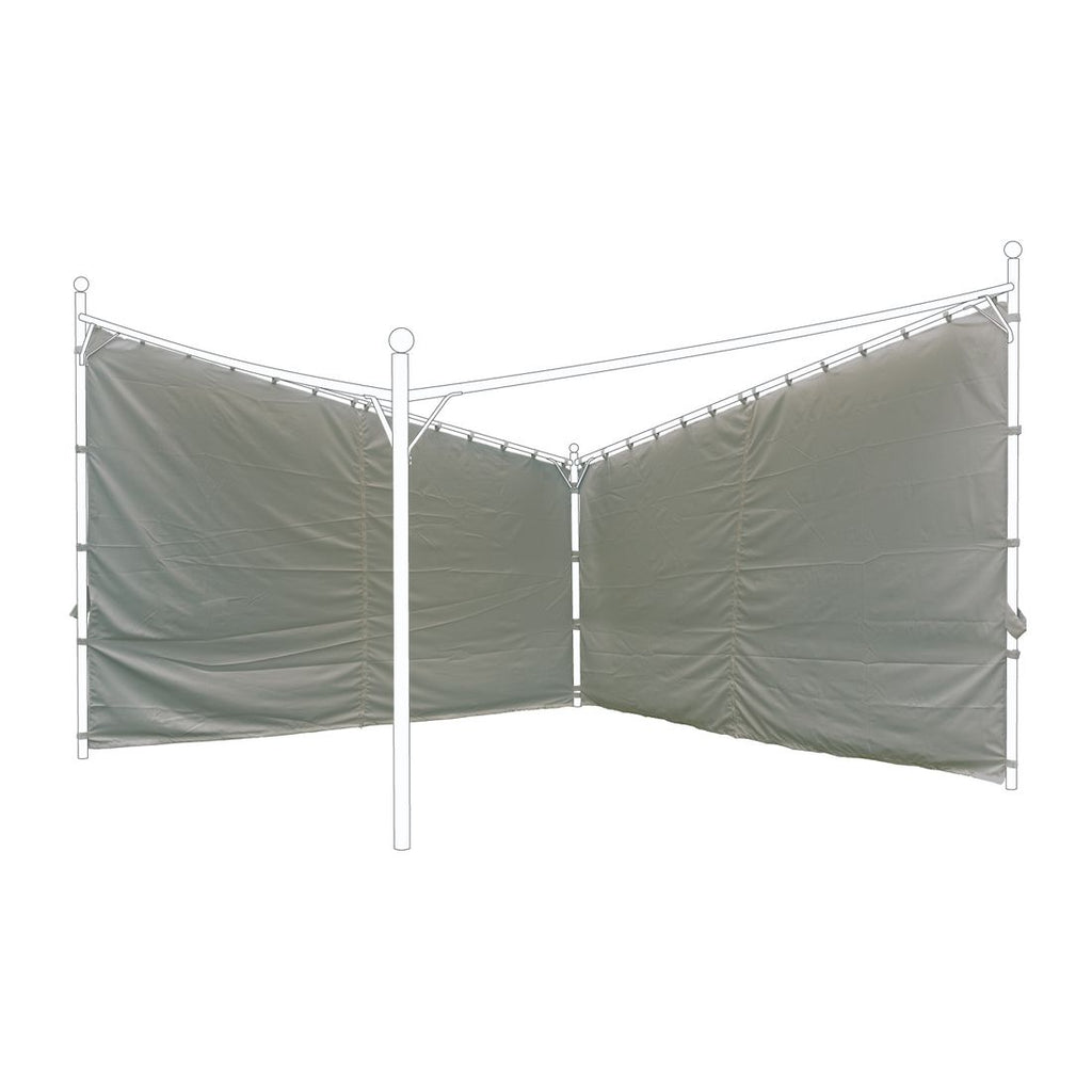 Sidevegger Berlino pergola 300x300 cm polyester lysgrå forfra