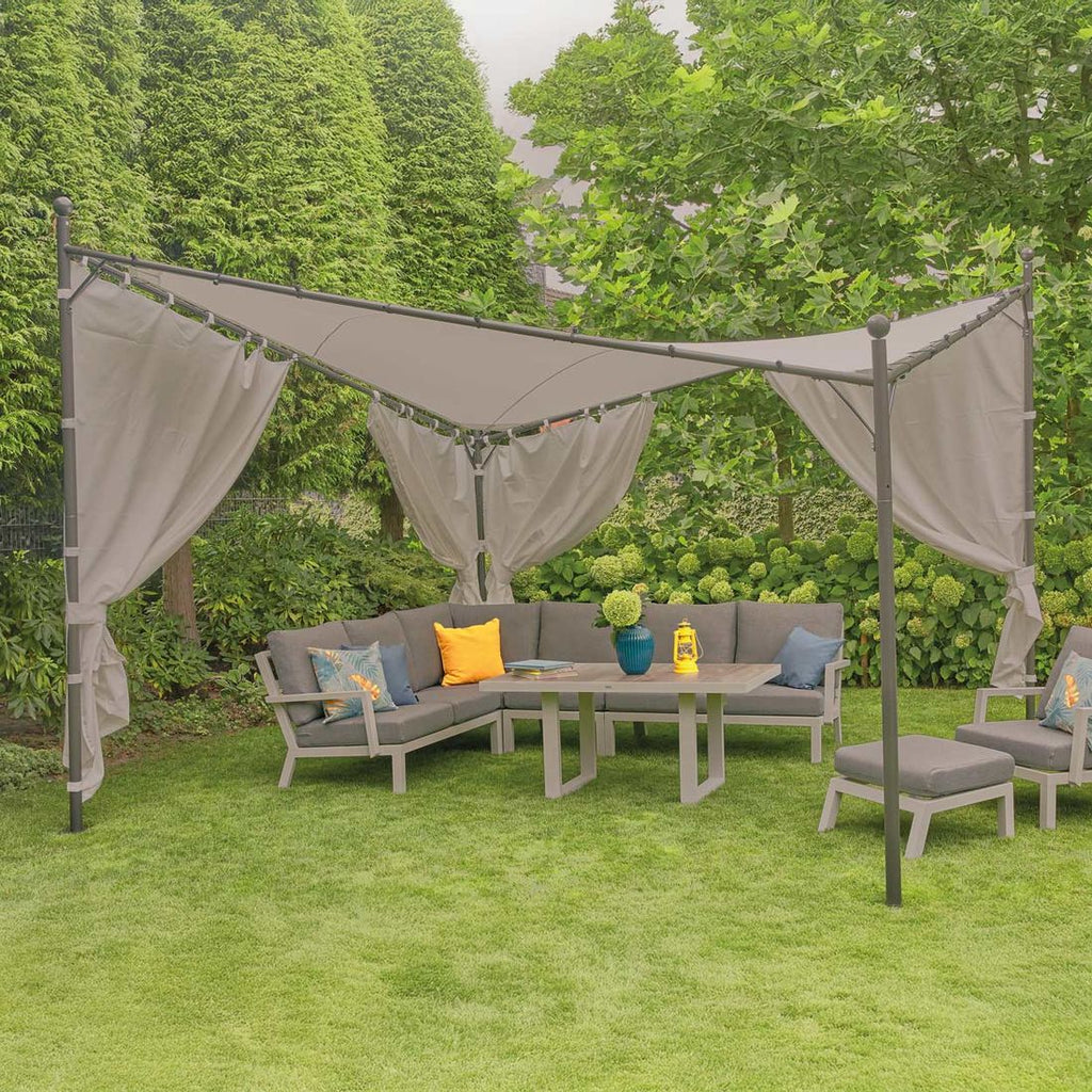 Nærbilde av feste på Sidevegger Berlino pergola 300x300 cm polyester lysgrå