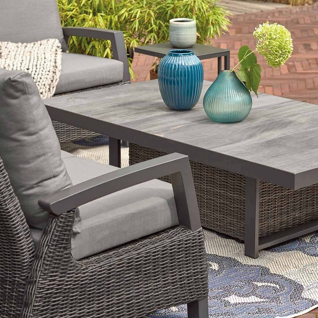 Spise-loungesett Corido flettverk/keramikk 279x219 cm - Siena Garden