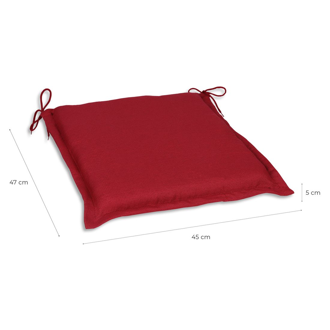 Sittepute 45x47 cm polyester rød - GO-DE bakside