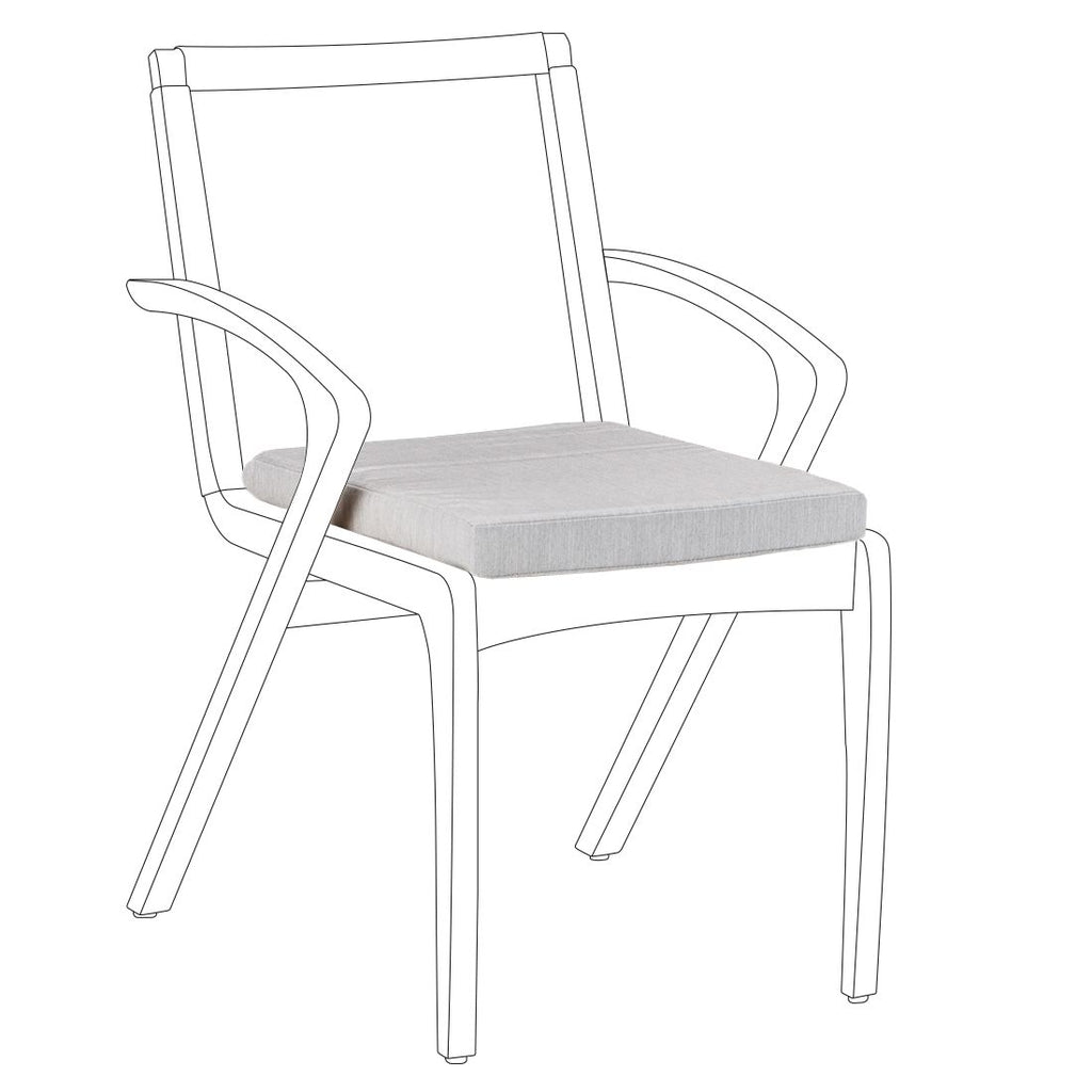 Sittepute Agadir 41x47 cm akryl grå for komfortabel utesitting forfra