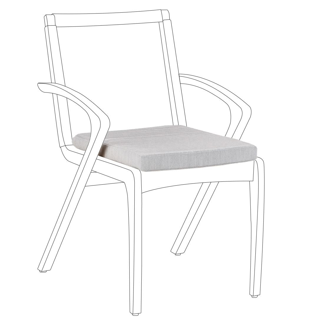 Sittepute Agadir 41x47 cm akryl grå for komfortabel utesitting forfra