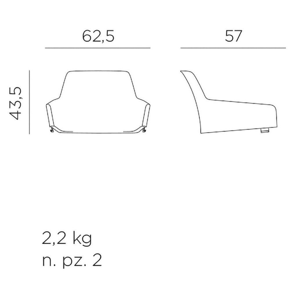 Sittepute til Net Relax akryl 62,5x57 cm bakside