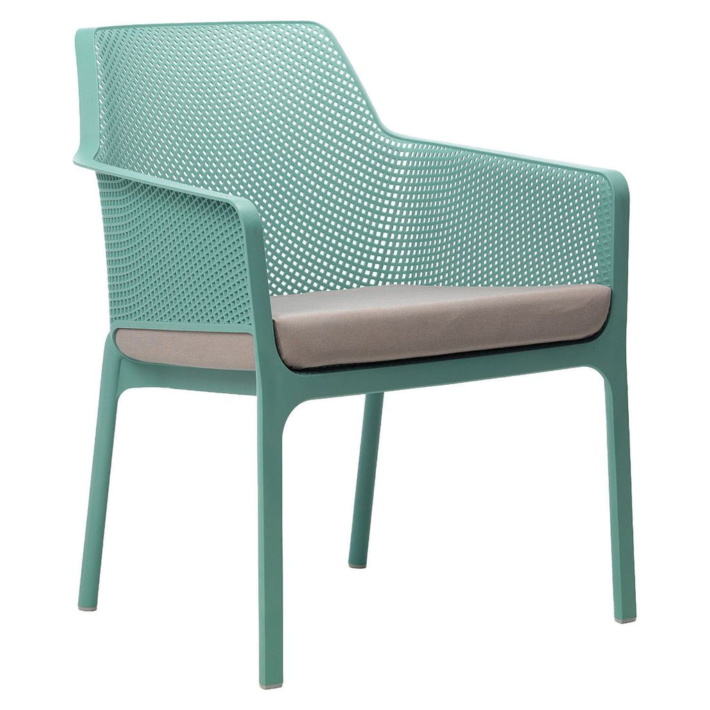 Detalj av Sittepute ute Net Relax 57x52,5 cm akryl grå stoff