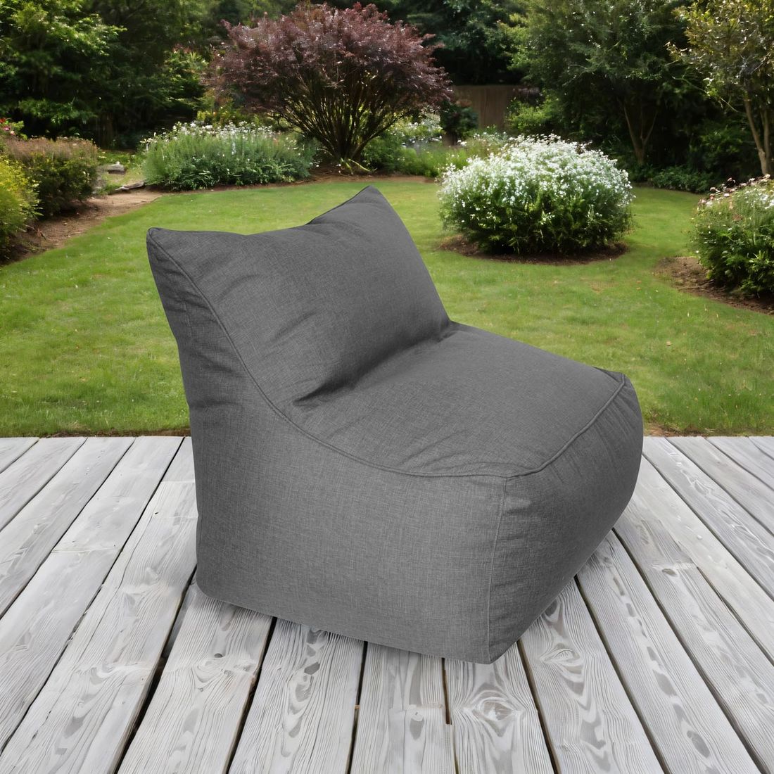 Sittsekk ute Sylt 65x90 cm grå kunstfiber bakside
