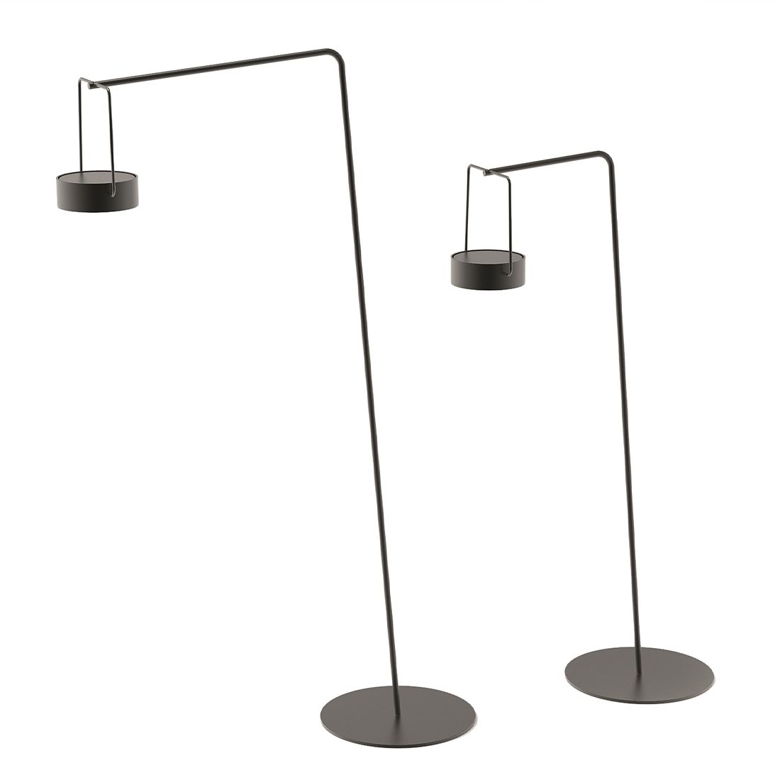 Solcelle-pendellampe ute Moon aluminium dimmbar - sammen med Moon Midi stativ