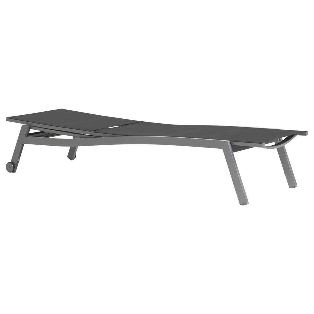 Solseng Allround aluminium/textilen 201x70 cm detalj av ryggstøtte